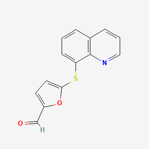 molecular formula C14H9NO2S B2790004 5-(Quinolin-8-ylthio)furan-2-carbaldehyde CAS No. 332018-99-2