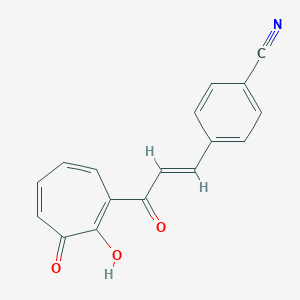 4-[3-(2-Hydroxy-3-oxo-1,4,6-cycloheptatrien-1-yl)-3-oxo-1-propenyl]benzonitrile