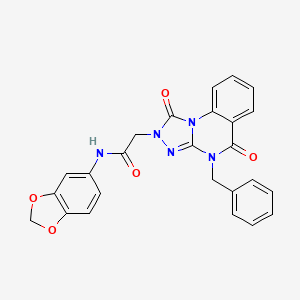 molecular formula C25H19N5O5 B2790016 N-(benzo[d][1,3]dioxol-5-yl)-2-(4-benzyl-1,5-dioxo-4,5-dihydro-[1,2,4]triazolo[4,3-a]quinazolin-2(1H)-yl)acetamide CAS No. 1184972-03-9
