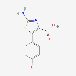 molecular formula C10H7FN2O2S B2790025 2-Amino-5-(4-fluorophenyl)-1,3-thiazole-4-carboxylic acid CAS No. 923106-11-0