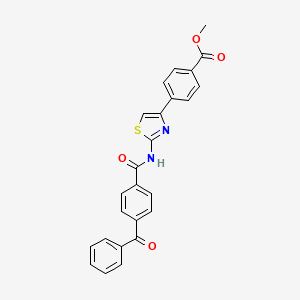 molecular formula C25H18N2O4S B2790039 Methyl 4-[2-[(4-benzoylbenzoyl)amino]-1,3-thiazol-4-yl]benzoate CAS No. 361173-41-3