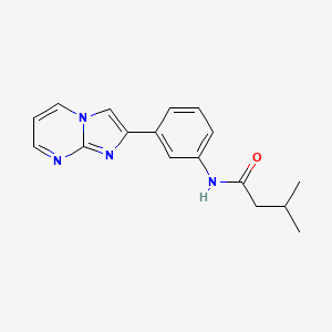 molecular formula C17H18N4O B2790042 N-(3-(imidazo[1,2-a]pyrimidin-2-yl)phenyl)-3-methylbutanamide CAS No. 863020-03-5
