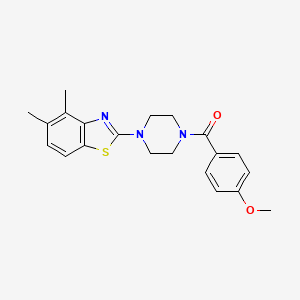 molecular formula C21H23N3O2S B2790043 2-[4-(4-Methoxybenzoyl)piperazin-1-yl]-4,5-dimethyl-1,3-benzothiazole CAS No. 898351-19-4