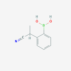 molecular formula C9H10BNO2 B2790045 2-(1-Cyanoethyl)phenylboronic acid CAS No. 2377587-40-9