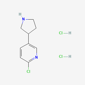 molecular formula C9H13Cl3N2 B2790048 2-Chloro-5-pyrrolidin-3-ylpyridine;dihydrochloride CAS No. 2253632-74-3