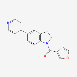 molecular formula C18H14N2O2 B2790057 Furan-3-yl(5-(pyridin-4-yl)indolin-1-yl)methanone CAS No. 2034523-62-9