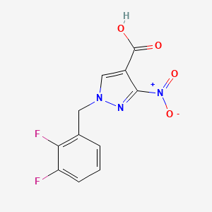 molecular formula C11H7F2N3O4 B2790061 1-(2,3-difluorobenzyl)-3-nitro-1H-pyrazole-4-carboxylic acid CAS No. 1856025-40-5