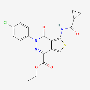 Ethyl 3-(4-chlorophenyl)-5-(cyclopropanecarbonylamino)-4-oxothieno[3,4-d]pyridazine-1-carboxylate