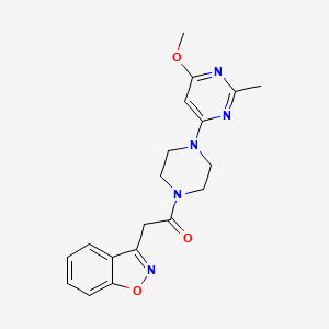 molecular formula C19H21N5O3 B2790067 2-(Benzo[d]isoxazol-3-yl)-1-(4-(6-methoxy-2-methylpyrimidin-4-yl)piperazin-1-yl)ethanone CAS No. 1251579-53-9