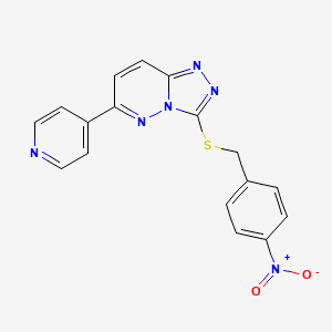 molecular formula C17H12N6O2S B2790068 3-[(4-Nitrophenyl)methylsulfanyl]-6-pyridin-4-yl-[1,2,4]triazolo[4,3-b]pyridazine CAS No. 894061-67-7