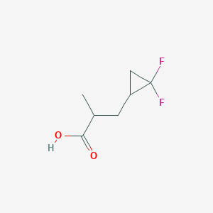 molecular formula C7H10F2O2 B2790073 3-(2,2-Difluorocyclopropyl)-2-methylpropanoic acid CAS No. 2104951-95-1