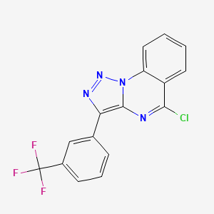 molecular formula C16H8ClF3N4 B2790077 5-Chloro-3-[3-(trifluoromethyl)phenyl]triazolo[1,5-a]quinazoline CAS No. 866843-61-0
