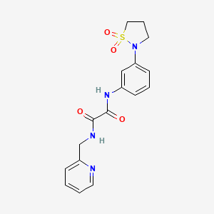 molecular formula C17H18N4O4S B2790079 N'-[3-(1,1-dioxo-1,2-thiazolidin-2-yl)phenyl]-N-(pyridin-2-ylmethyl)oxamide CAS No. 1105247-15-1