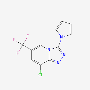 molecular formula C11H6ClF3N4 B2790080 8-chloro-3-(1H-pyrrol-1-yl)-6-(trifluoromethyl)[1,2,4]triazolo[4,3-a]pyridine CAS No. 338773-77-6