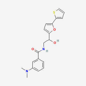 molecular formula C19H20N2O3S B2790085 3-(Dimethylamino)-N-[2-hydroxy-2-(5-thiophen-2-ylfuran-2-yl)ethyl]benzamide CAS No. 2319723-87-8