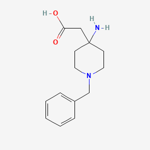 molecular formula C14H20N2O2 B2790089 2-(4-氨基-1-苄基哌啶-4-基)乙酸 CAS No. 1023471-40-0