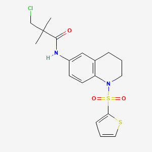 3-chloro-2,2-dimethyl-N-[1-(thiophene-2-sulfonyl)-1,2,3,4-tetrahydroquinolin-6-yl]propanamide