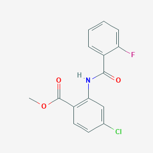 molecular formula C15H11ClFNO3 B2790121 Methyl 4-chloro-2-(2-fluorobenzamido)benzoate CAS No. 934830-83-8