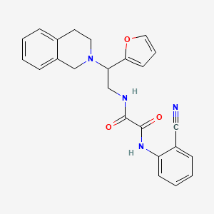 molecular formula C24H22N4O3 B2790123 N1-(2-cyanophenyl)-N2-(2-(3,4-dihydroisoquinolin-2(1H)-yl)-2-(furan-2-yl)ethyl)oxalamide CAS No. 898458-80-5