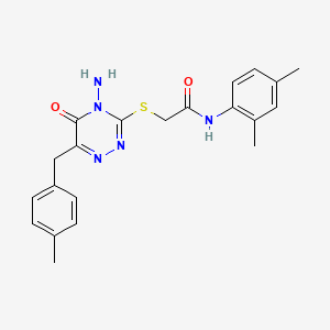 molecular formula C21H23N5O2S B2790133 2-((4-amino-6-(4-methylbenzyl)-5-oxo-4,5-dihydro-1,2,4-triazin-3-yl)thio)-N-(2,4-dimethylphenyl)acetamide CAS No. 886962-72-7