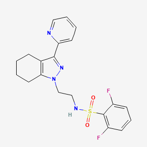 molecular formula C20H20F2N4O2S B2790136 2,6-difluoro-N-(2-(3-(pyridin-2-yl)-4,5,6,7-tetrahydro-1H-indazol-1-yl)ethyl)benzenesulfonamide CAS No. 1797623-92-7