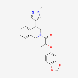 2-(2H-1,3-benzodioxol-5-yloxy)-1-[4-(1-methyl-1H-pyrazol-4-yl)-1,2,3,4-tetrahydroisoquinolin-2-yl]propan-1-one