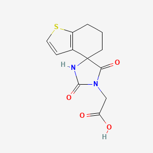 molecular formula C12H12N2O4S B2790138 (2',5'-dioxo-6,7-dihydro-1'H,5H-spiro[1-benzothiophene-4,4'-imidazolidin]-1'-yl)acetic acid CAS No. 923148-42-9