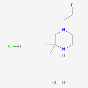 molecular formula C8H19Cl2FN2 B2790143 1-(2-Fluoroethyl)-3,3-dimethylpiperazine;dihydrochloride CAS No. 2375270-87-2