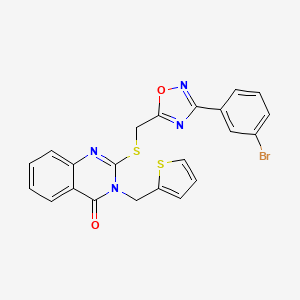 2-(((3-(3-bromophenyl)-1,2,4-oxadiazol-5-yl)methyl)thio)-3-(thiophen-2-ylmethyl)quinazolin-4(3H)-one