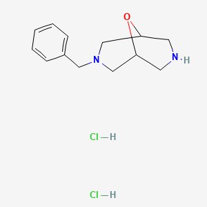 molecular formula C13H20Cl2N2O B2790149 3-Benzyl-9-oxa-3,7-diazabicyclo[3.3.1]nonane dihydrochloride CAS No. 335620-97-8