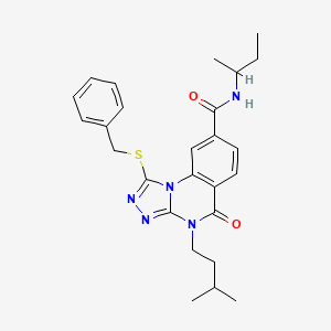 1-(benzylthio)-N-(sec-butyl)-4-isopentyl-5-oxo-4,5-dihydro-[1,2,4]triazolo[4,3-a]quinazoline-8-carboxamide