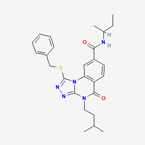 1-(benzylsulfanyl)-N-(butan-2-yl)-4-(3-methylbutyl)-5-oxo-4H,5H-[1,2,4]triazolo[4,3-a]quinazoline-8-carboxamide