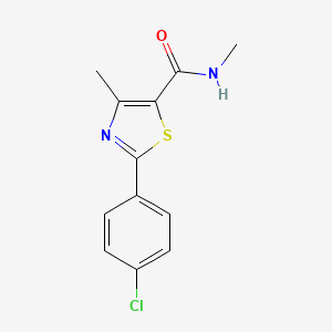 molecular formula C12H11ClN2OS B2790156 2-(4-chlorophenyl)-N,4-dimethyl-1,3-thiazole-5-carboxamide CAS No. 320420-81-3
