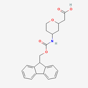 molecular formula C22H23NO5 B2790157 2-[4-(9H-Fluoren-9-ylmethoxycarbonylamino)oxan-2-yl]acetic acid CAS No. 2384714-88-7