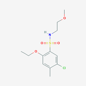 molecular formula C12H18ClNO4S B279016 5-chloro-2-ethoxy-N-(2-methoxyethyl)-4-methylbenzenesulfonamide 