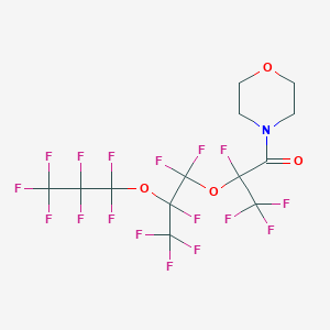 molecular formula C13H8F17NO4 B2790164 2,3,3,3-Tetrafluoro-2-[1,1,2,3,3,3-hexafluoro-2-(1,1,2,2,3,3,3-heptafluoropropoxy)propoxy]-1-morpholinopropan-1-one CAS No. 176702-76-4