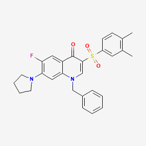 1-benzyl-3-[(3,4-dimethylphenyl)sulfonyl]-6-fluoro-7-pyrrolidin-1-ylquinolin-4(1H)-one