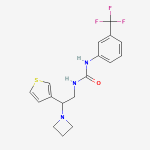 molecular formula C17H18F3N3OS B2790171 1-(2-(Azetidin-1-yl)-2-(thiophen-3-yl)ethyl)-3-(3-(trifluoromethyl)phenyl)urea CAS No. 2034573-94-7