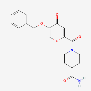 1-(5-(benzyloxy)-4-oxo-4H-pyran-2-carbonyl)piperidine-4-carboxamide