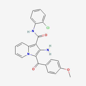 molecular formula C23H18ClN3O3 B2790180 2-amino-N-(2-chlorophenyl)-3-(4-methoxybenzoyl)indolizine-1-carboxamide CAS No. 903315-26-4