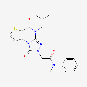 molecular formula C20H21N5O3S B2790185 7-[(Benzyloxy)methyl]-4-(cyclohexylcarbonyl)-2,3,4,5-tetrahydro-1,4-benzoxazepine CAS No. 1357934-30-5