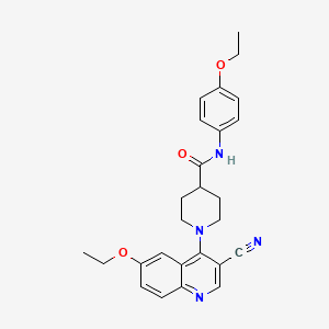 molecular formula C26H28N4O3 B2790186 1-(3-cyano-6-ethoxyquinolin-4-yl)-N-(4-ethoxyphenyl)piperidine-4-carboxamide CAS No. 1226458-37-2
