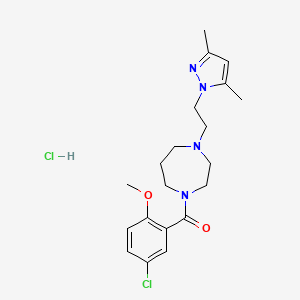 (5-chloro-2-methoxyphenyl)(4-(2-(3,5-dimethyl-1H-pyrazol-1-yl)ethyl)-1,4-diazepan-1-yl)methanone hydrochloride