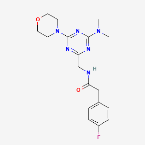 N-((4-(dimethylamino)-6-morpholino-1,3,5-triazin-2-yl)methyl)-2-(4-fluorophenyl)acetamide