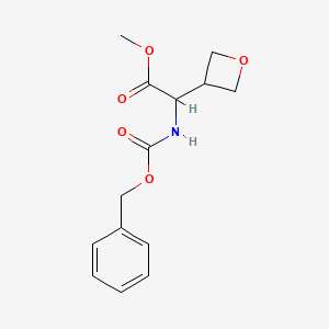 molecular formula C14H17NO5 B2790202 Methyl 2-(benzyloxycarbonylamino)-2-(oxetan-3-yl)acetate CAS No. 1255717-04-4
