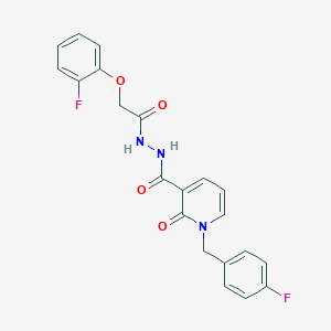 molecular formula C21H17F2N3O4 B2790210 1-(4-fluorobenzyl)-N'-(2-(2-fluorophenoxy)acetyl)-2-oxo-1,2-dihydropyridine-3-carbohydrazide CAS No. 1105242-95-2