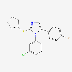 5-(4-bromophenyl)-1-(3-chlorophenyl)-2-(cyclopentylsulfanyl)-1H-imidazole