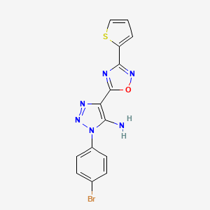 1-(4-bromophenyl)-4-(3-(thiophen-2-yl)-1,2,4-oxadiazol-5-yl)-1H-1,2,3-triazol-5-amine