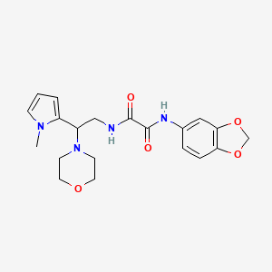 molecular formula C20H24N4O5 B2790216 N1-(benzo[d][1,3]dioxol-5-yl)-N2-(2-(1-methyl-1H-pyrrol-2-yl)-2-morpholinoethyl)oxalamide CAS No. 1049477-47-5