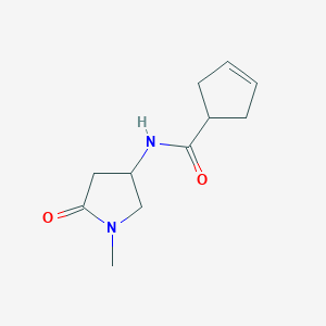 molecular formula C11H16N2O2 B2790217 N-(1-methyl-5-oxopyrrolidin-3-yl)cyclopent-3-enecarboxamide CAS No. 2034368-55-1